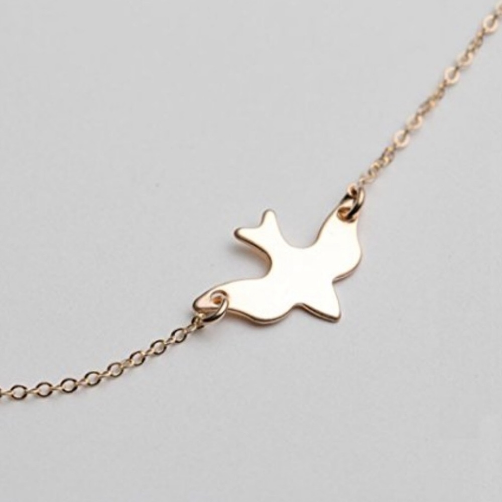 Gold Flying Dove Necklace 🕊